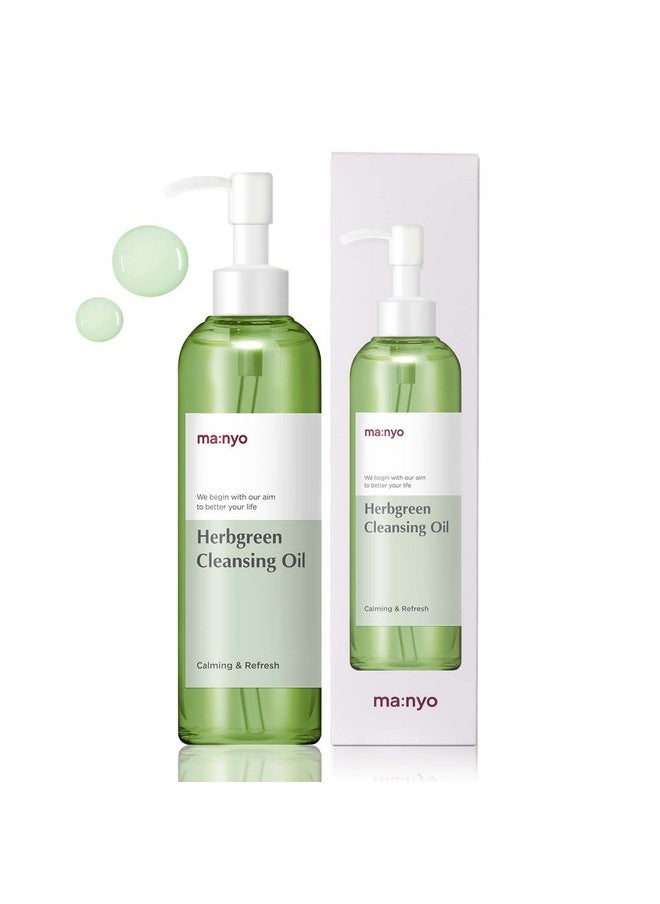 ma:nyo Herb Green Cleansing Oil 6.7 fl oz (200ml) Korean Facial Cleanser, Daily Makeup Remover for Women, Effective Cleansing Without Clogging Pores, with Artemisa, Tea Tree