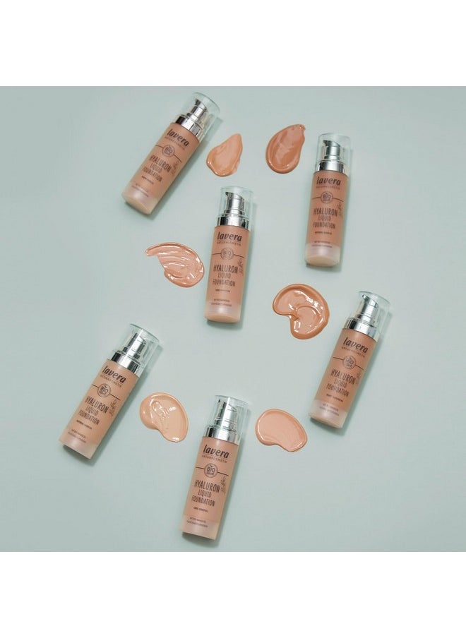 lavera Hyaluron Liquid Foundation - Natural Ivory 01 - Foundation Make Up with Hyaluron & Almond Oil for a Flawless Complexion - Face Make Up - PETA Certified - Vegan - Made in Germany - 1 Fl Oz