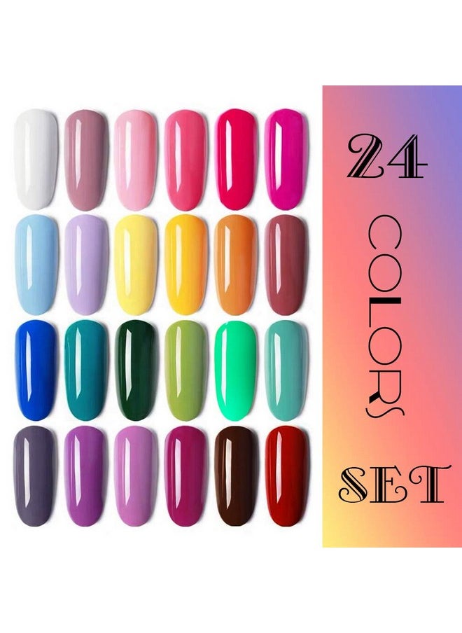 Vishine Gel Nail Polish 24 Colors Set Soak Off Gel Nail Polish Kit Nail Art Manicure Pedicure New Starter Pretty Color Collection Gift Set 8ml
