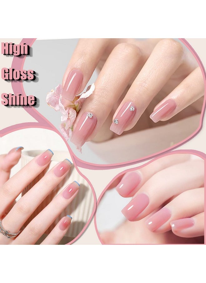AHAMIOU Gel Nail Polish Nude Gel Polish Kit Sheer Milky White Icy Jelly Translucent Gel Polish Set Color Neutral Soak Off Art Home DIY Manicure Salon Varnish(Light Pink)
