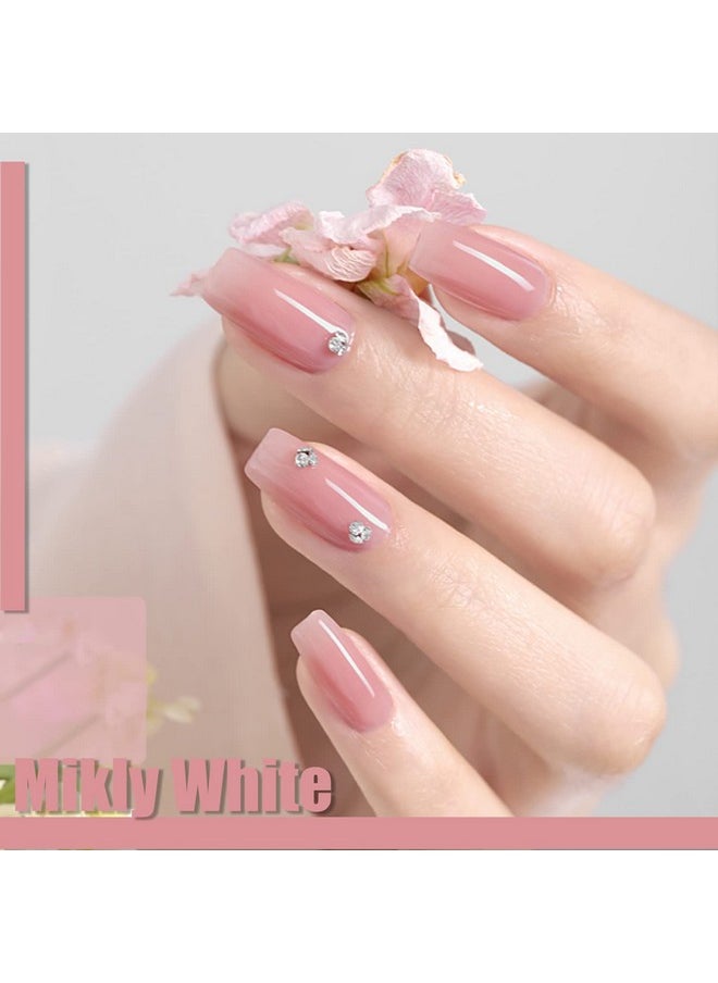 AHAMIOU Gel Nail Polish Nude Gel Polish Kit Sheer Milky White Icy Jelly Translucent Gel Polish Set Color Neutral Soak Off Art Home DIY Manicure Salon Varnish(Light Pink)