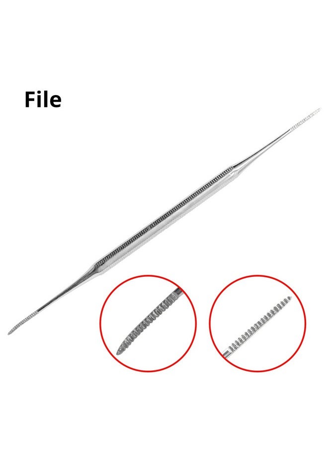 Kohm KP-7100 Ingrown Toenail Tool Kit, File & Lifter Set - Professional Grade, Stainless Steel, Ingrown Toe Nail Pedicure Tools, Podiatry Tools Blacks File and Under Nail Cleaner
