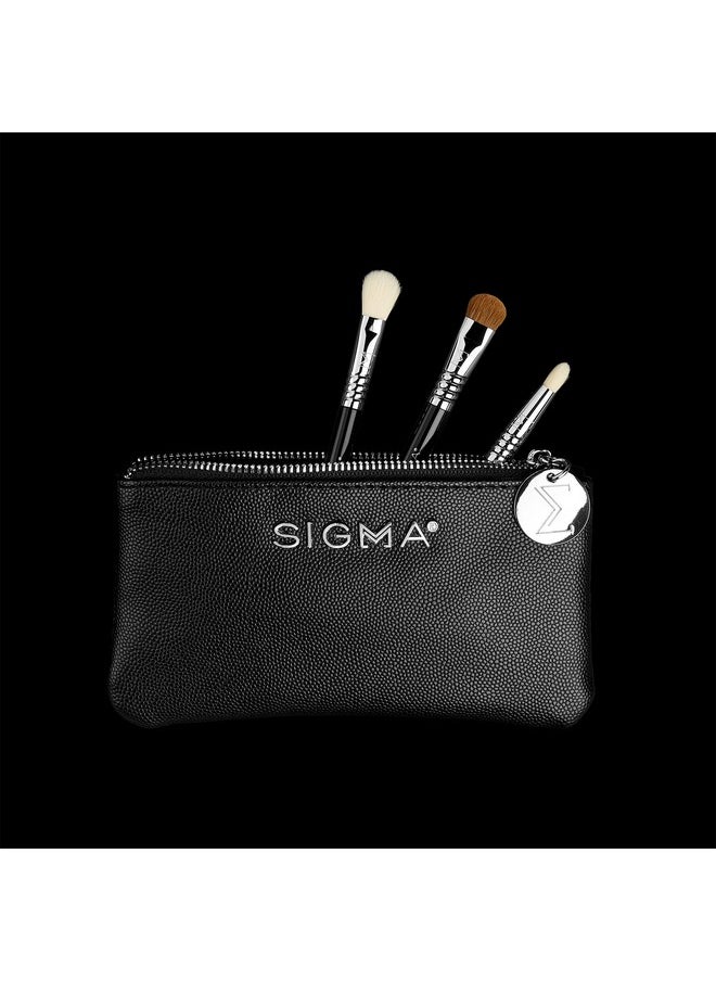 Sigma Beauty Glam 'N Go Mini Eye Brush Set, 3 Brushes and Beauty Bag