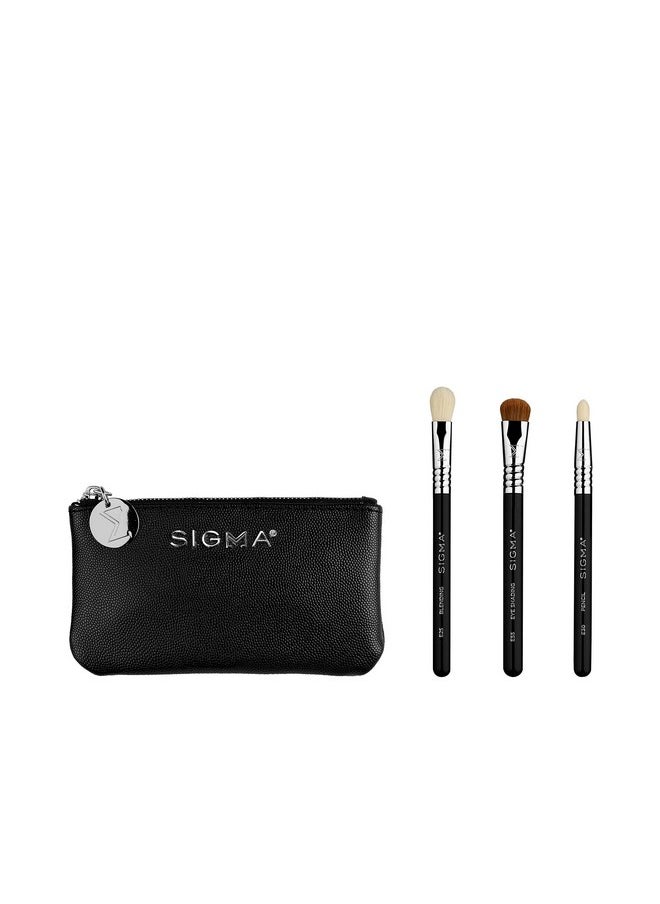 Sigma Beauty Glam 'N Go Mini Eye Brush Set, 3 Brushes and Beauty Bag