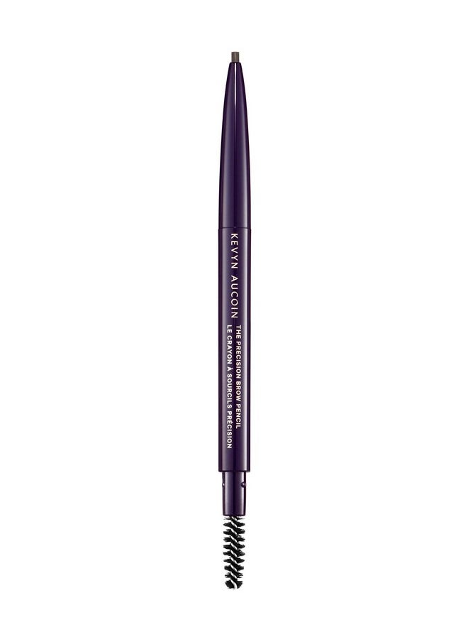 Kevyn Aucoin The Precision Brow Pencil, Dark Brunette: Ultra slim, thin and strong. Retractable plus spoolie brush. Pro makeup artist go to. Sculpt, define and shape eyebrows. Stay put, smudge-proof.