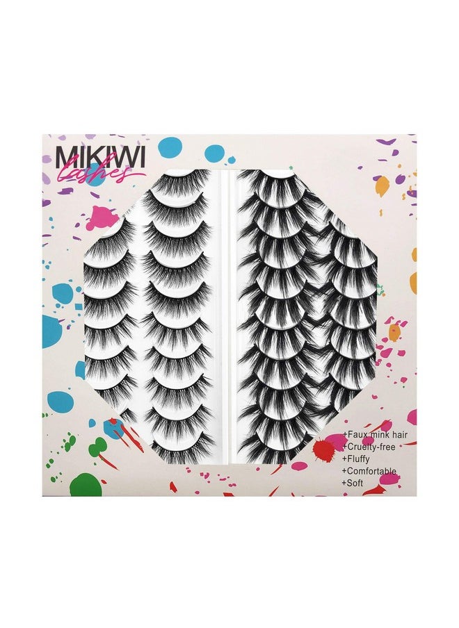 Lashes Pack, Faux Mink Lashes 20 Pairs 4 Styles, 15-20mm 5D Faux mink false eyelashes, Volume Fake eye Lashes, Faux Mink Eyelashes Pack B