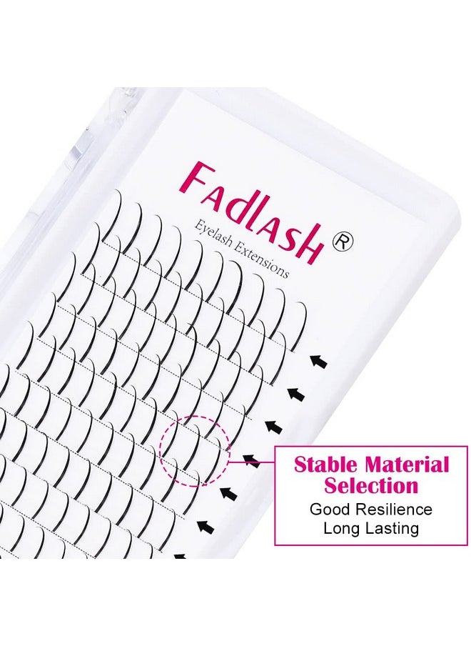Spike Lash Extensions FADLASH Premade Spikes Eyelash Extensions Single Super Thick Eyelashes Spikes Matte Black Individual Lashes Fairy Eyelashes (D Curl, 20mm)