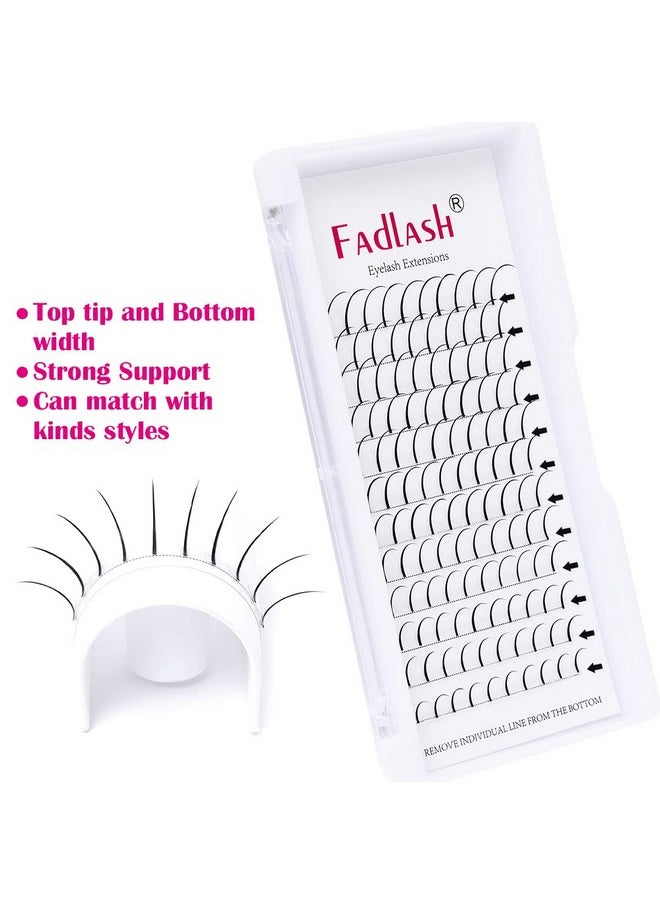 Spike Lash Extensions FADLASH Premade Spikes Eyelash Extensions Single Super Thick Eyelashes Spikes Matte Black Individual Lashes Fairy Eyelashes (D Curl, 20mm)