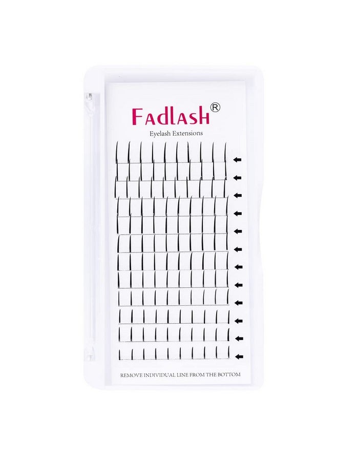 Spike Lash Extensions FADLASH Premade Spikes Eyelash Extensions Single Super Thick Eyelashes Spikes Matte Black Individual Lashes Fairy Eyelashes (D Curl, 20mm)