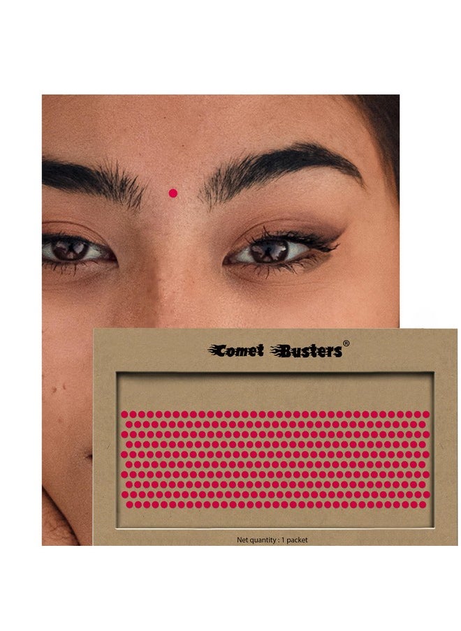 Comet Busters Beautiful Handcrafted Round Red Velvet Bindis (3 mm) (BIN2064)