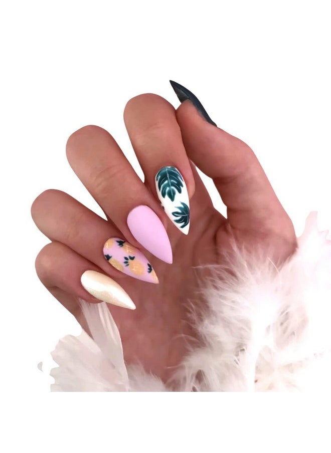NABulous Soft Gel Stiletto Shaped Gel Nail Tips Medium Length - Durable Full Cover Nail Tips - Made From Real Soft Gel, 10 Sizes, 500 Pieces - Easy To Remove (Stiletto Medium)