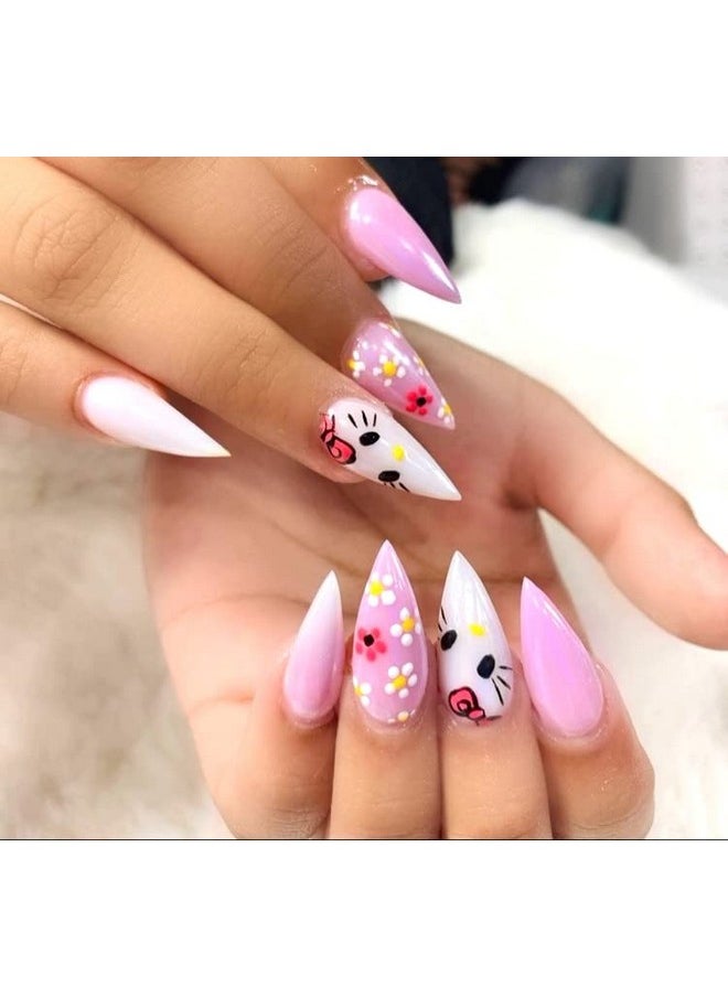 NABulous Soft Gel Stiletto Shaped Gel Nail Tips Medium Length - Durable Full Cover Nail Tips - Made From Real Soft Gel, 10 Sizes, 500 Pieces - Easy To Remove (Stiletto Medium)
