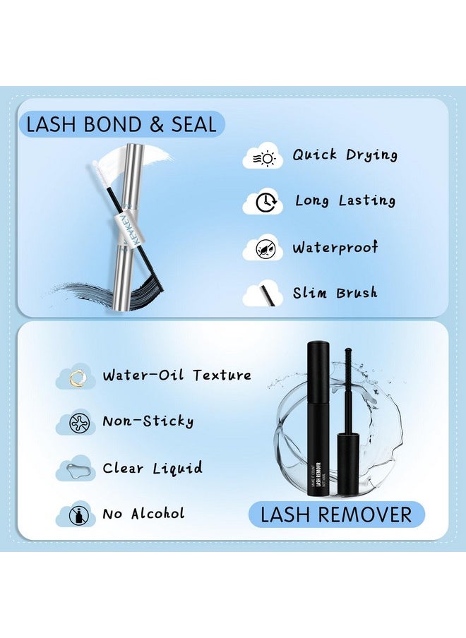 KevKev Lash Clusters Kit 3D Fluffy Cluster Lashes 30D+50D 320 Pcs DIY Lash Extensions Eyelash Clusters Glue Individual Lashes Remover Cluster Thin Band & Soft (Fluffy 30+50D Kit,D-8-16mix)