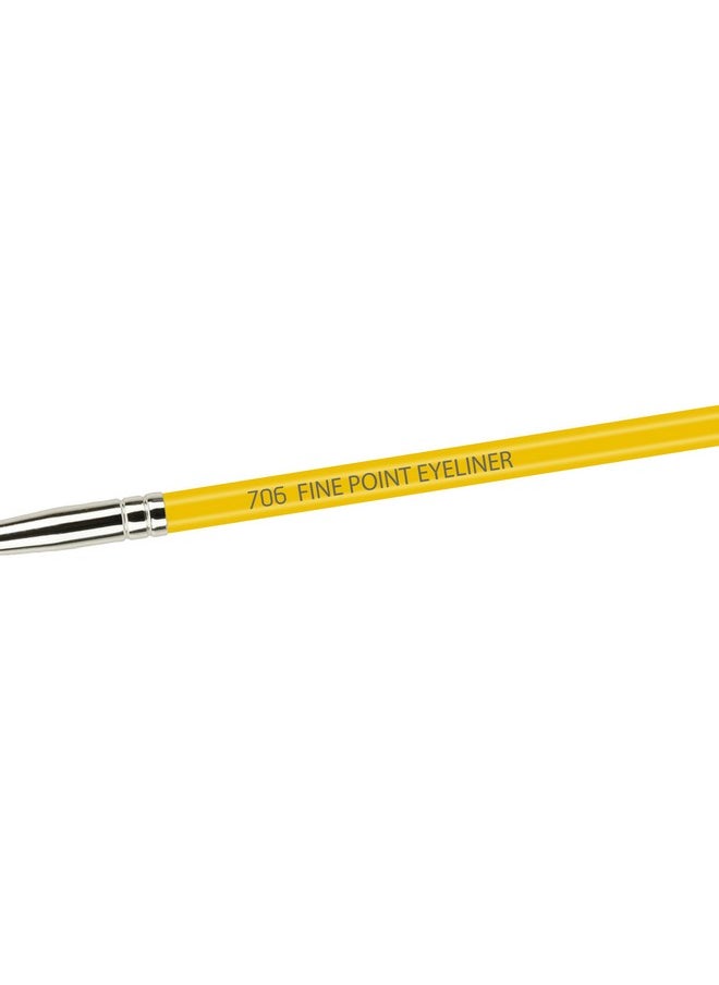 Bdellium Tools Professional Makeup Brush - Studio Series 706 Fine Point Eyeliner - With Soft Synthetic Fibers, For Ultra-Fine Detail and Lining (Yellow, 1pc)