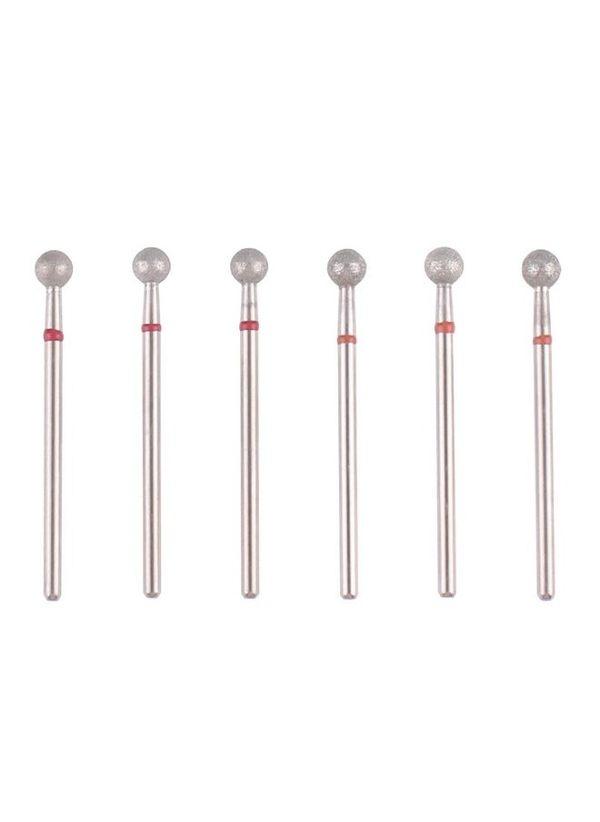 MZCMSL 6pcs Pro Diamond Ball Bits, Cuticle Drill Bit Set for Nail Prep, 3/32 Shank efile Bit(Φ5.0mm,Fine &Medium)