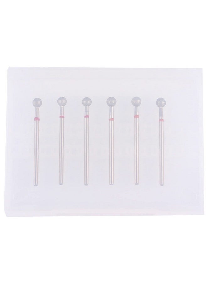 MZCMSL 6pcs Pro Diamond Ball Bits, Cuticle Drill Bit Set for Nail Prep, 3/32 Shank efile Bit(Φ5.0mm,Fine &Medium)
