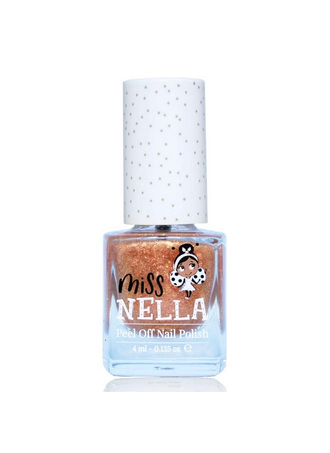 Miss Nella MAGIC COLLECTION Glitter Nail Polish set of 4: pink, red, gold & blue silver Peel- Off nail varnish for toddlers