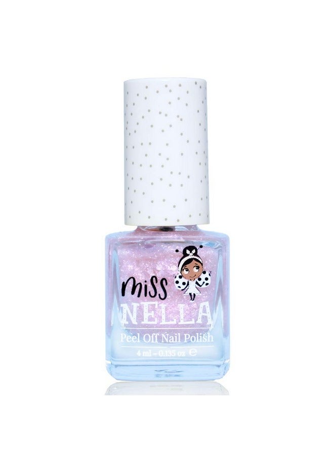Miss Nella MAGIC COLLECTION Glitter Nail Polish set of 4: pink, red, gold & blue silver Peel- Off nail varnish for toddlers