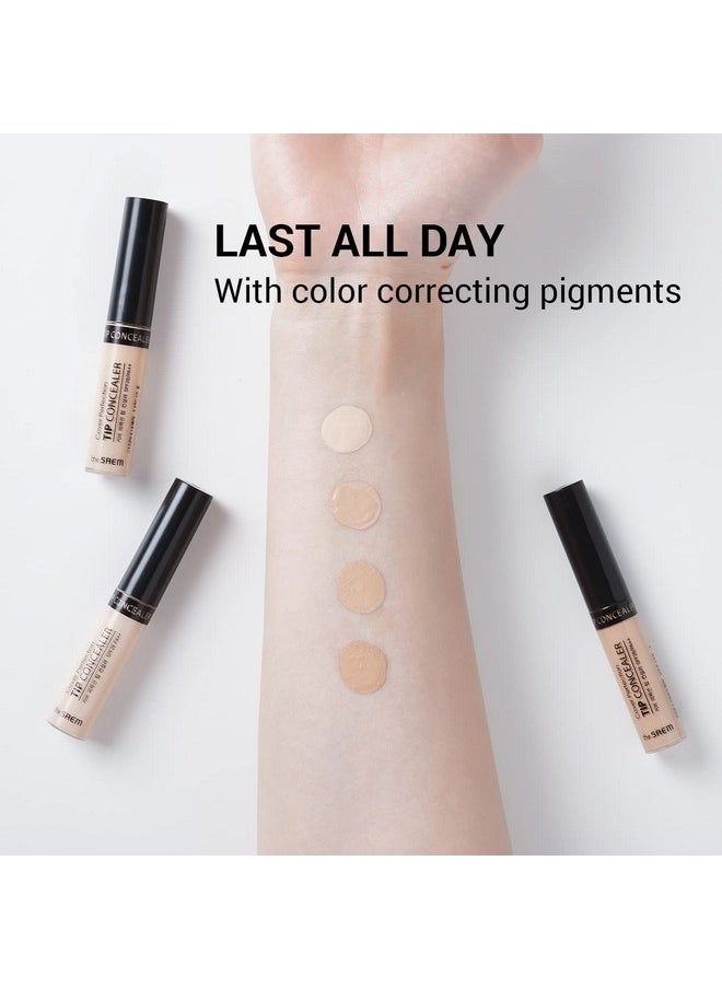 THE SAEM Cover Perfection Tip Concealer, Liquid Multi-Use Concealer, Full Coverage Makeup for Acne Dark Spots Dark Circles Hyperpigmentation and Blemishes, 0.2 fl.oz. (#1.25 Light Beige)