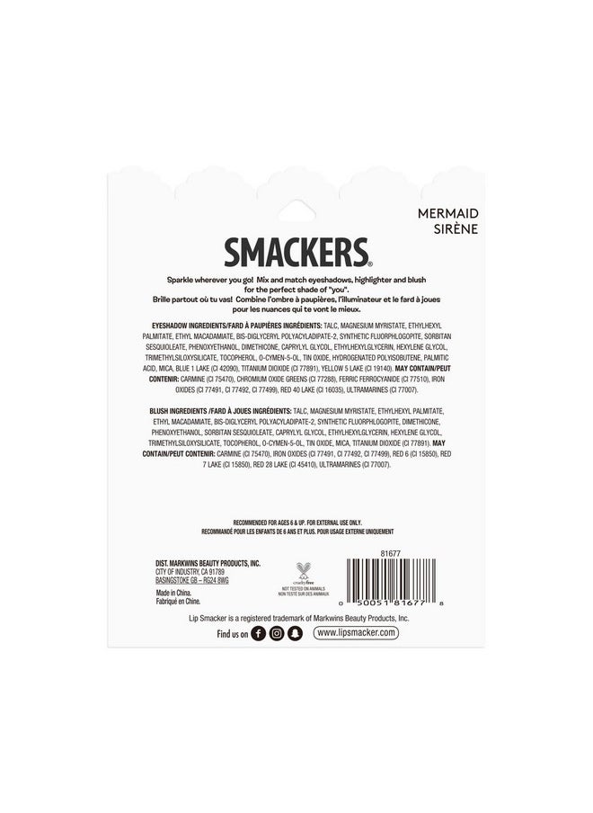 Lip Smacker Sparkle & Shine Eyeshadow Makeup Palette, Mermaid Palette Shimmer | Christmas Make Up Collection | Holiday Present | Gift for Girls