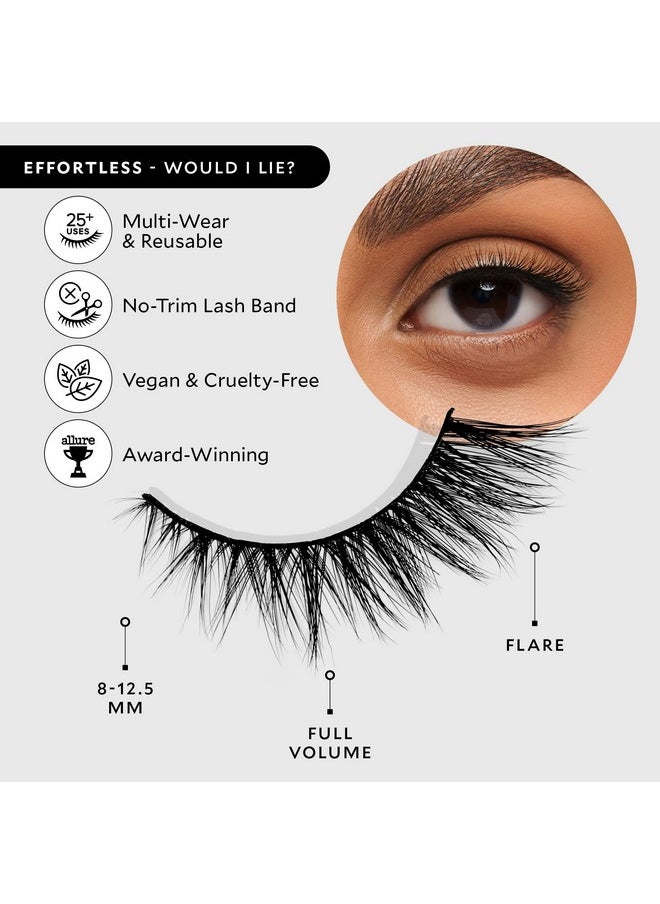 Velour Effortless Lashes - Natural-Looking False Eyelashes - Fluffy & Lightweight No-Trim Lashes - Reusable Fake Lashes All Eye Shapes - Vegan & Cruelty-Free - Lash Glue not Included (Would I Lie?)