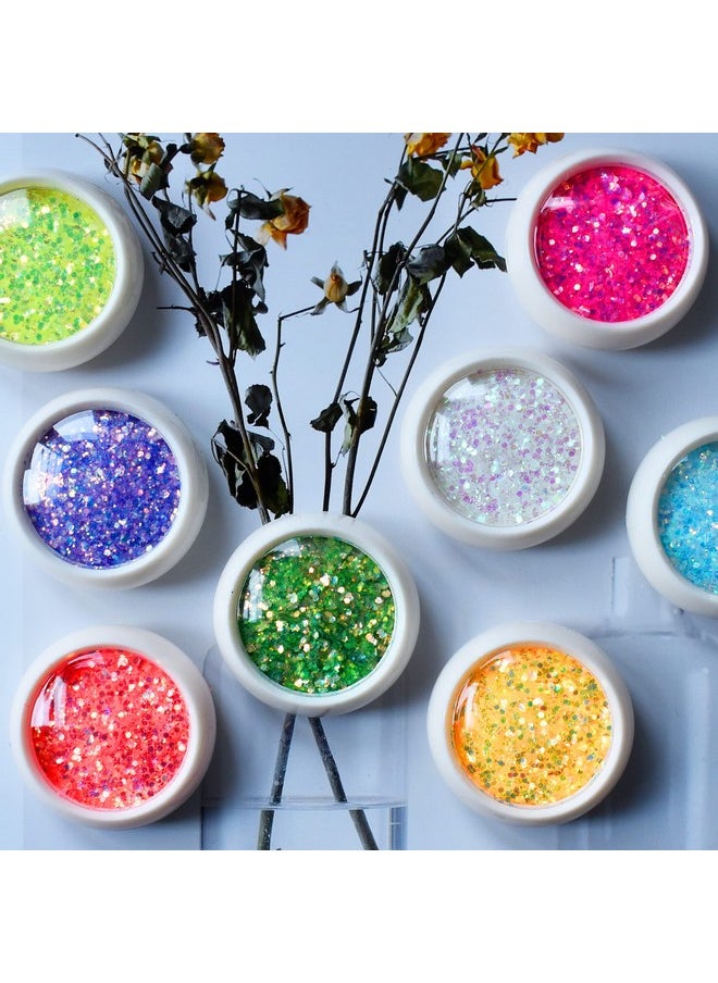 Body Glitter Wenida 8 Colors Iridescent Ultra Sparkle Opal Chunky Glitter Cosmetic Festival Makeup Powder for Nail Hair Eye Face