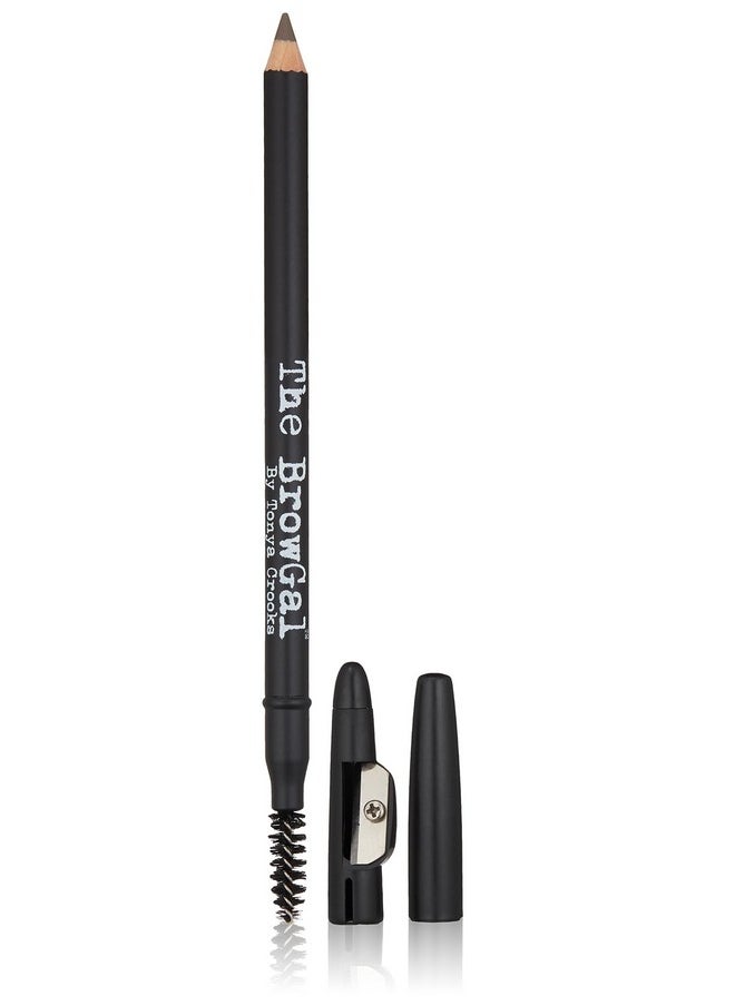 3 in 1, Skinny Eyebrow Pencil - 02 with Sharpener Cap & Spoolie Brush - Draws Tiny Brow Hairs & Fills in Sparse Areas & Gaps, Sharp Enable, Longwear, Long Lasting - 