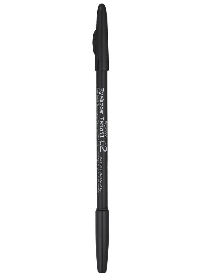3 in 1, Skinny Eyebrow Pencil - 02 with Sharpener Cap & Spoolie Brush - Draws Tiny Brow Hairs & Fills in Sparse Areas & Gaps, Sharp Enable, Longwear, Long Lasting - 