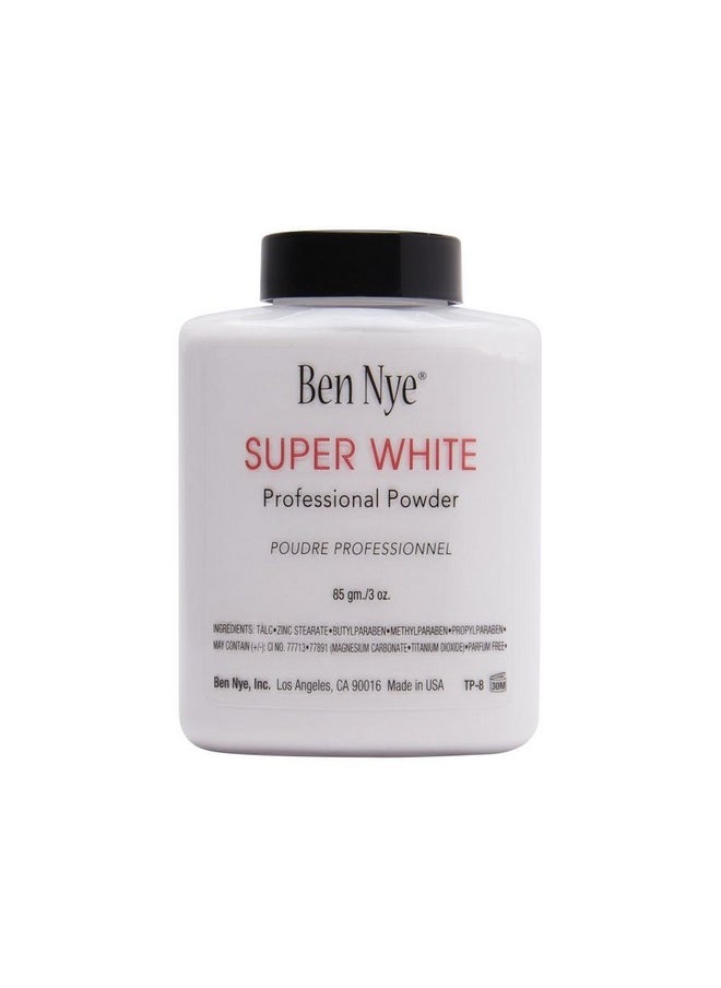 Ben Nye Super White Translucent Face Powder, 3 Oz Shaker Jar