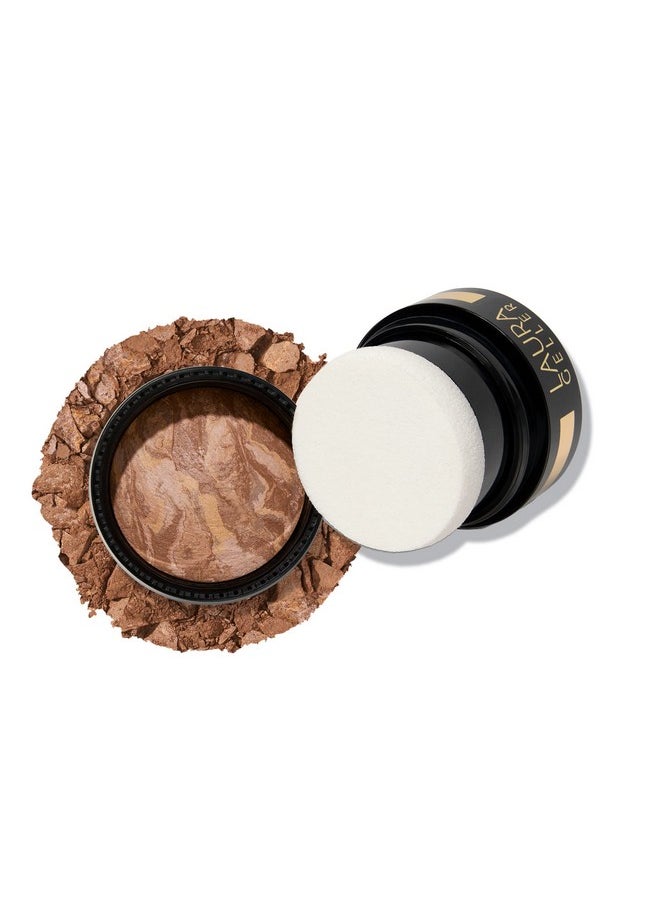 LAURA GELLER NEW YORK Award-Winning Baked Balance-n-Brighten To Go Travel Size Color Correcting Powder Foundation - Tan - Buildable Light to Medium Coverage - Demi-Matte Natural