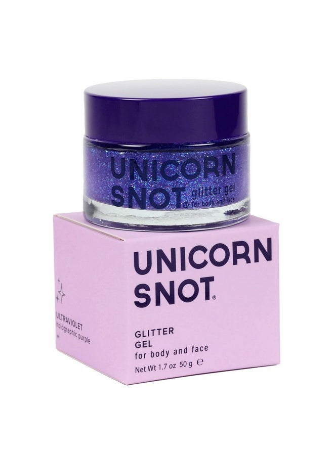 Unicorn Snot Face & Body Glitter Gel - Cosmetic-Grade Holographic Glitter - Stocking Stuffers for Women, Gifts for Teen Girls - Safe & Easy Application & Removal - Purple Glitter, 1.7oz (Ultraviolet)