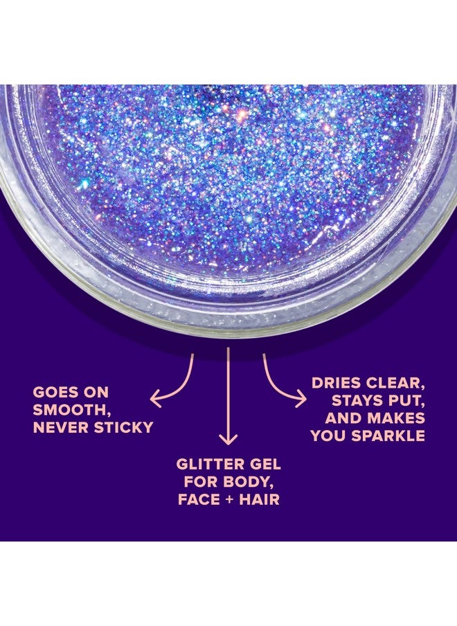 Unicorn Snot Face & Body Glitter Gel - Cosmetic-Grade Holographic Glitter - Stocking Stuffers for Women, Gifts for Teen Girls - Safe & Easy Application & Removal - Purple Glitter, 1.7oz (Ultraviolet)