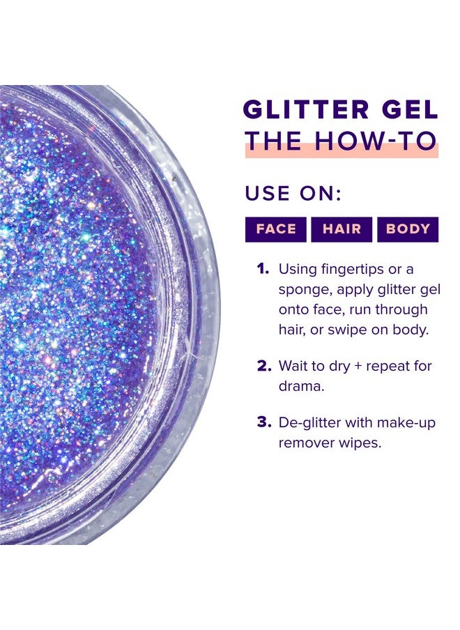 Unicorn Snot Face & Body Glitter Gel - Cosmetic-Grade Holographic Glitter - Stocking Stuffers for Women, Gifts for Teen Girls - Safe & Easy Application & Removal - Purple Glitter, 1.7oz (Ultraviolet)