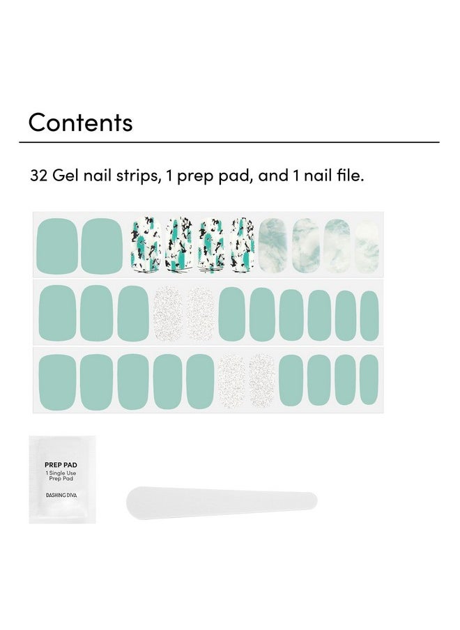 Dashing Diva Gloss Nail Strips - Desert Quartz | UV Free, Chip Resistant, Long Lasting Gel Nail Stickers | Contains 32 Nail Wraps, 1 Prep Pad, 1 Nail File