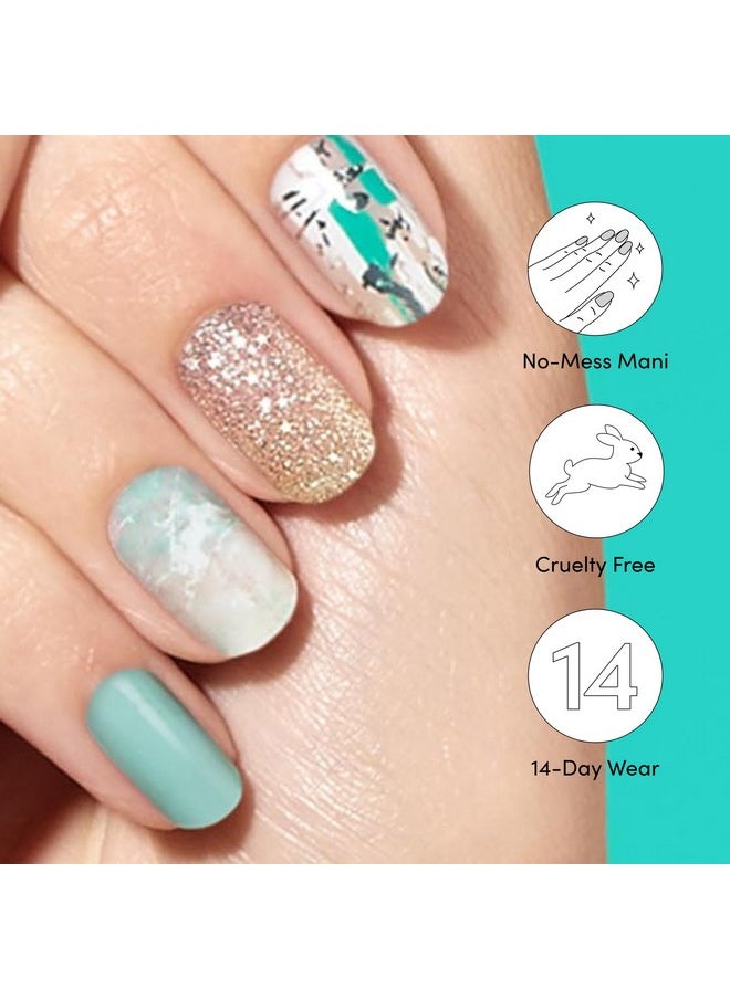 Dashing Diva Gloss Nail Strips - Desert Quartz | UV Free, Chip Resistant, Long Lasting Gel Nail Stickers | Contains 32 Nail Wraps, 1 Prep Pad, 1 Nail File