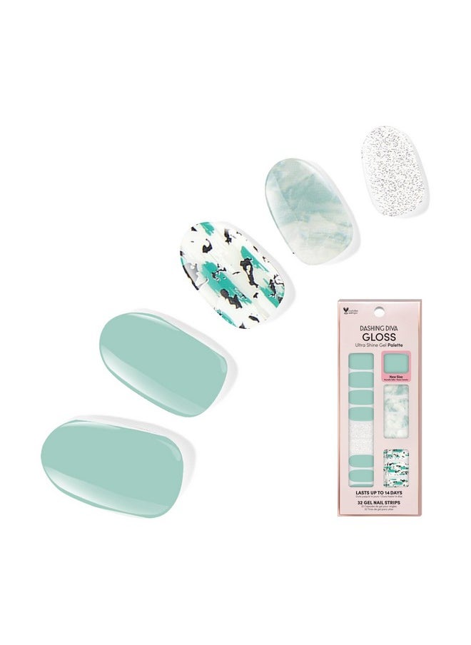 Dashing Diva Gloss Nail Strips - Desert Quartz | UV Free, Chip Resistant, Long Lasting Gel Nail Stickers | Contains 32 Nail Wraps, 1 Prep Pad, 1 Nail File