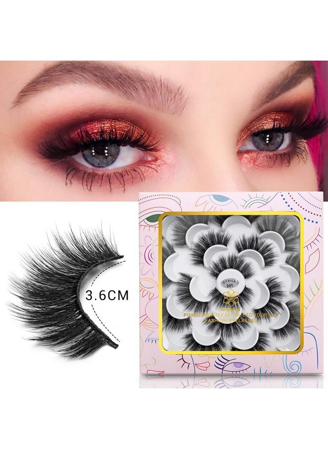 DYSILK False Eyelashes Wispy Lashes - Mink Lashes Fluffy 10 Pairs 6D Faux Lashes Pack 18mm Lashes Wispy Eye Lashes Pack Long Eyelashes Natural Look Reusable Fake Eyelashes Wispy Fluffy Cat Eye Soft
