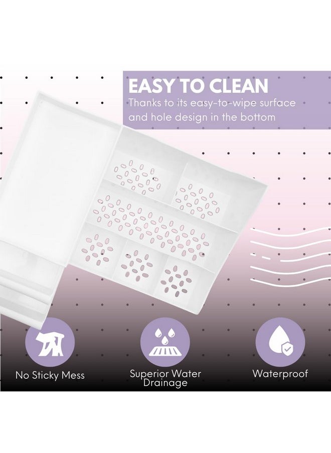 Mantello Makeup Organizer for Vanity, White Cosmetics Organizer, Cosmetic Organizer for Makeup and Toiletries, Make Up Organizers and Storage for Vanity's