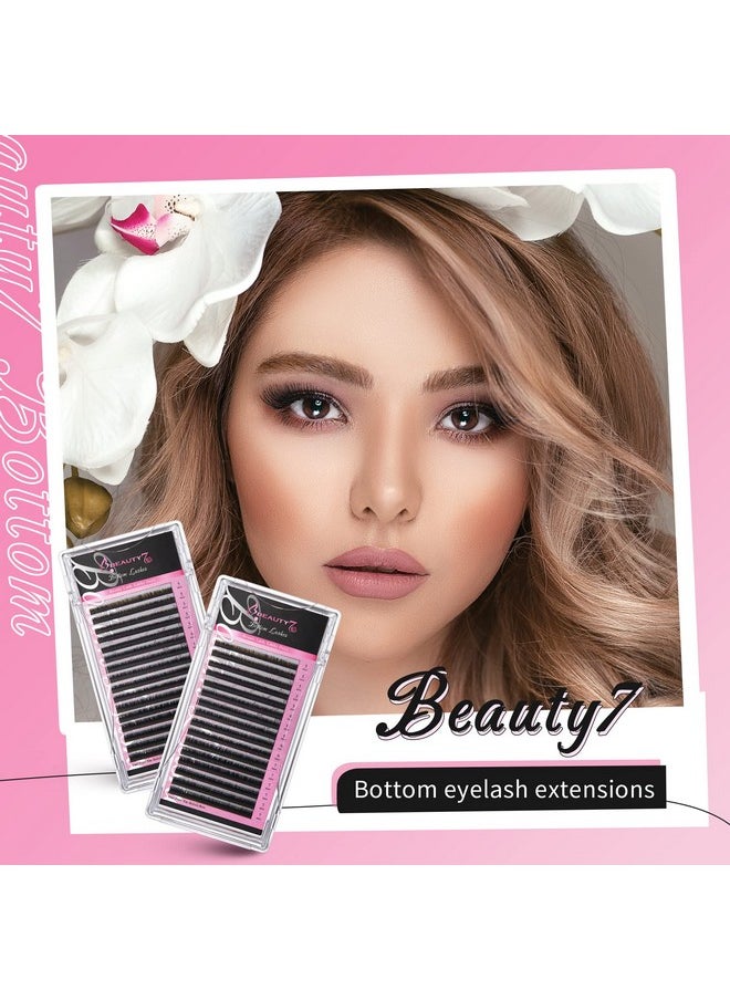 Beauty7 Mixed Volume Under Bottom Lower Individual False Eyelash Extension Tray Matte Synthetic Mink Lash (0.1 Thickness, C Curl)