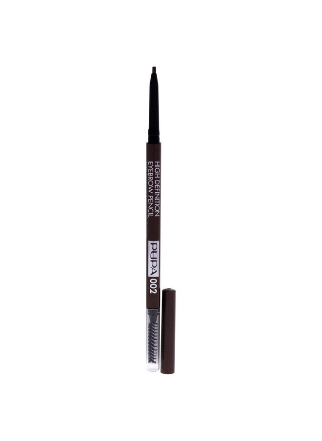 PUPA Milano High Definition Eyebrow Pencil - Easily Shape And Define Flawless Eyebrows - Fill And Volumize For Beautiful Thick Brows - Sculpt Your Arches With Smooth Precision - 002 Brown - 0.003 Oz