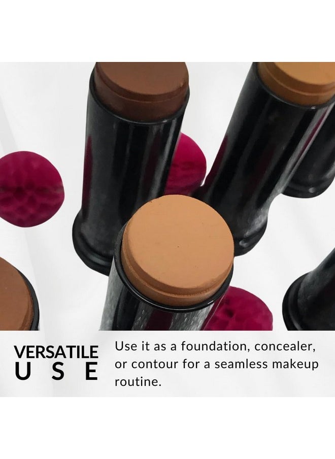 Base Strokes Crème Foundation Stick by Flori Roberts, Full Coverage for Women of Color or Deeper Skin Tones, Long Lasting Makeup, Natural Finish, Complexion Concealer & Corrector