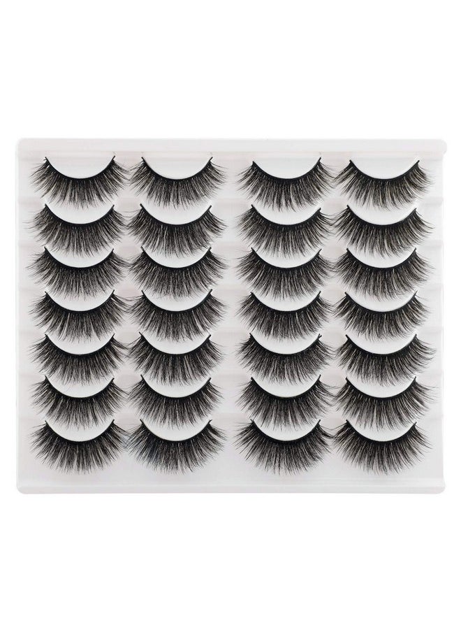 Newcally Lashes Fake Eyelashes Long Dramatic Thick Volume Faux Mink Eye Lashes 14 Pairs Pack