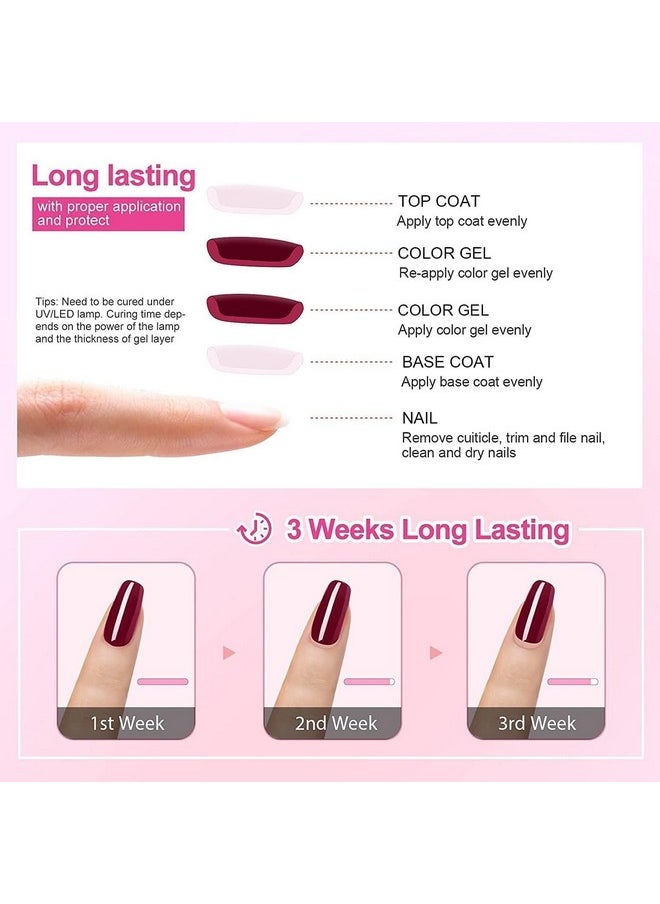 Vishine 15ml No Wipe Top Coat Base Coat Soak off UV LED Drying Long Lasting Shiny Nail Varnish Set