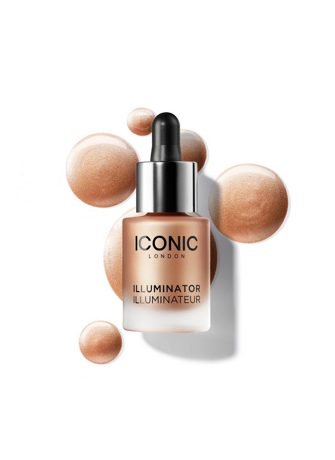 ICONIC LONDON Illuminator | Liquid Highlighting Drops for a Radiant Glow, Cruelty-Free, Vegan Makeup, Original (Champagne Shimmer) 0.45 Fl oz