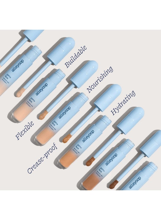 Alleyoop Game Face Concealer Makeup, Lightweight to Medium Buildable Coverage Under Eye Concealer, For Blemishes, Crease-proof and Hydrating with Aloe Stem Cell, Smooth Second Skin Finish - Superstar