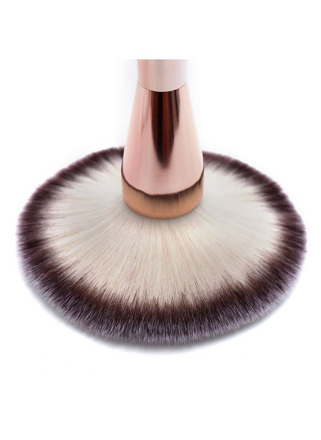 RN BEAUTY Makeup Brushes Large Powder Brush Foundation Blush Bronzer Contour Face Blender Mineral Blending Buffing Cosmetics Kabuki Full Coverage (Rose Gold/Black) 1 Count (Pack of 1)