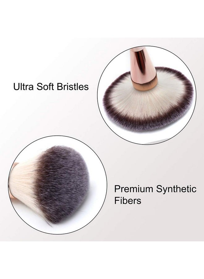 RN BEAUTY Makeup Brushes Large Powder Brush Foundation Blush Bronzer Contour Face Blender Mineral Blending Buffing Cosmetics Kabuki Full Coverage (Rose Gold/Black) 1 Count (Pack of 1)