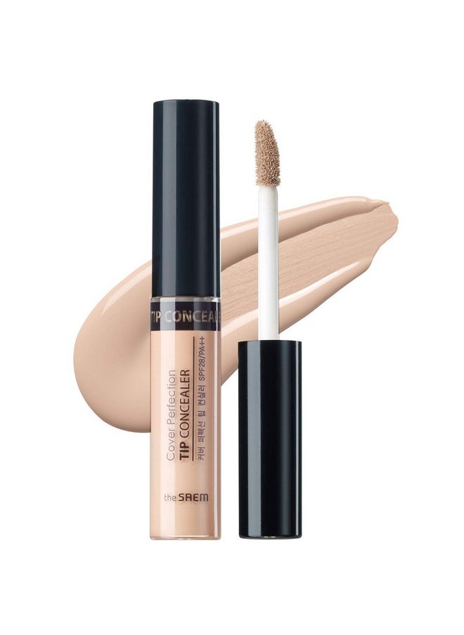 THE SAEM Cover Perfection Tip Concealer, Liquid Multi-Use Concealer, Full Coverage Makeup for Acne Dark Spots Dark Circles Hyperpigmentation and Blemishes, 0.2 fl.oz. (#1.75 Middle Beige)