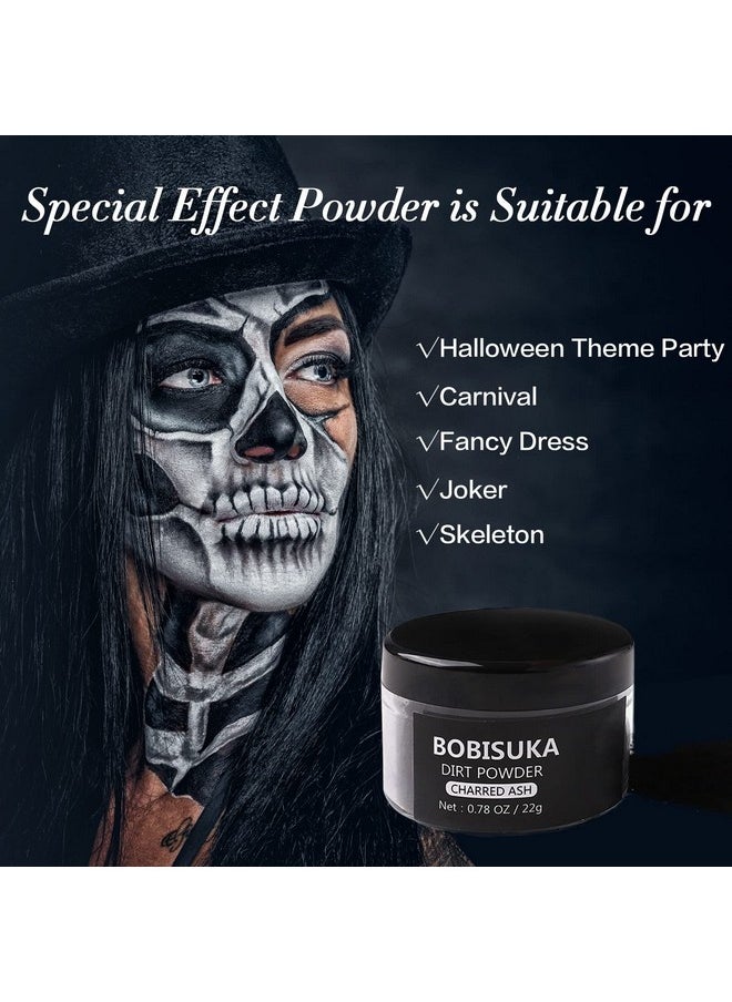BOBISUKA Makeup Special Effects Dirt Powder for Halloween Makeup Theme Party Wedding Movies Stage Performances Cosplay(0.78 oz)(Charred Ash)