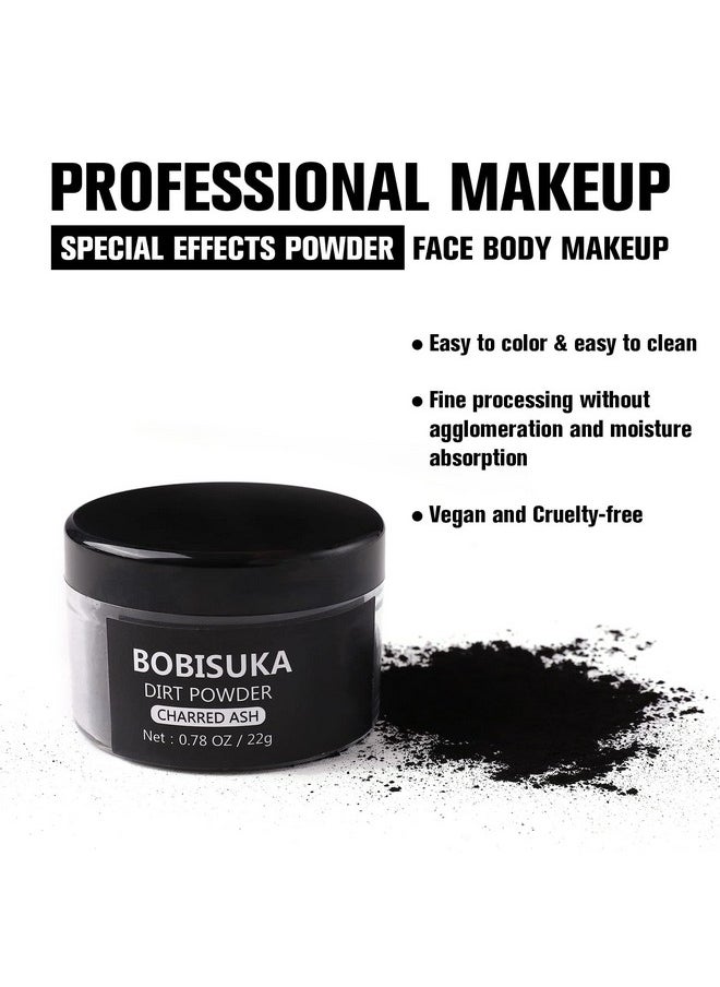 BOBISUKA Makeup Special Effects Dirt Powder for Halloween Makeup Theme Party Wedding Movies Stage Performances Cosplay(0.78 oz)(Charred Ash)